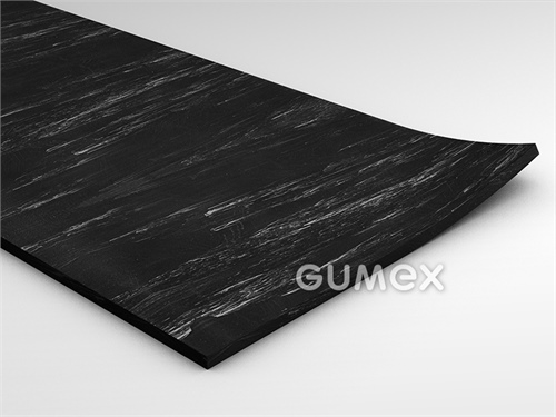 Pryžová podlahovina GW CIVI, tloušťka 3mm, šíře 1250mm, 85°ShA, SBR, desén hladký, -20°C/+60°C, černá